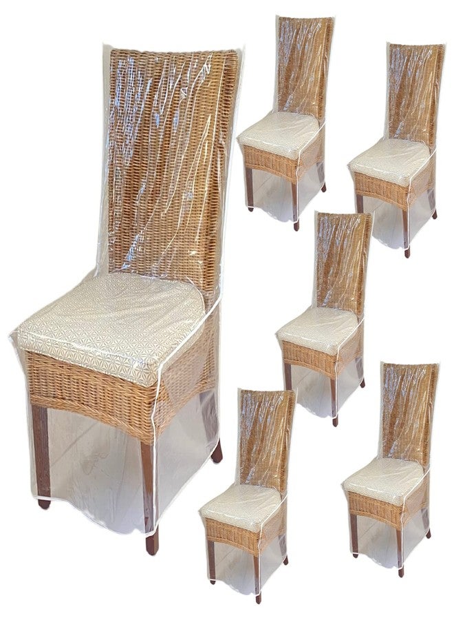 Evelots Dining Room/Kitchen Chair Cover/Protector-6 Pack- Heavy Duty Clear PVC Vinyl-No Dust/Spill/Pet Hair/Pet Claws, Easy Clean Slipcover - Image 1